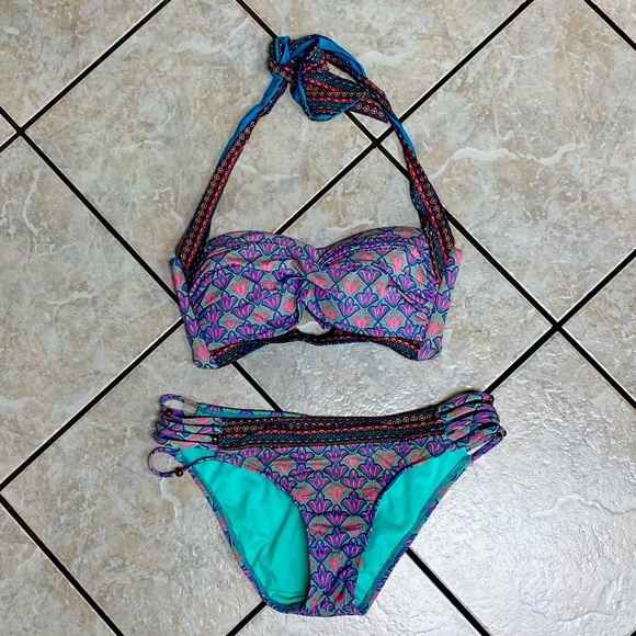 Daniel Cremieux Colorful Patterned Bikini Set size large - Picture 1 of 2